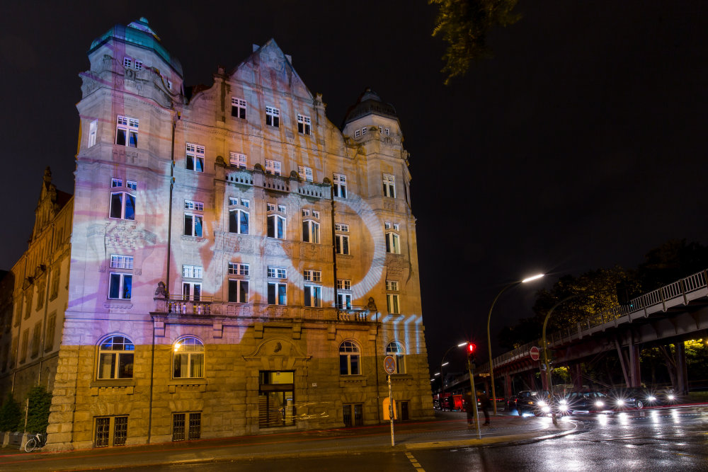 The Imperial Patent Office in Berlin illuminated to celebrate the 110-year anniversary of the brand OSRAM