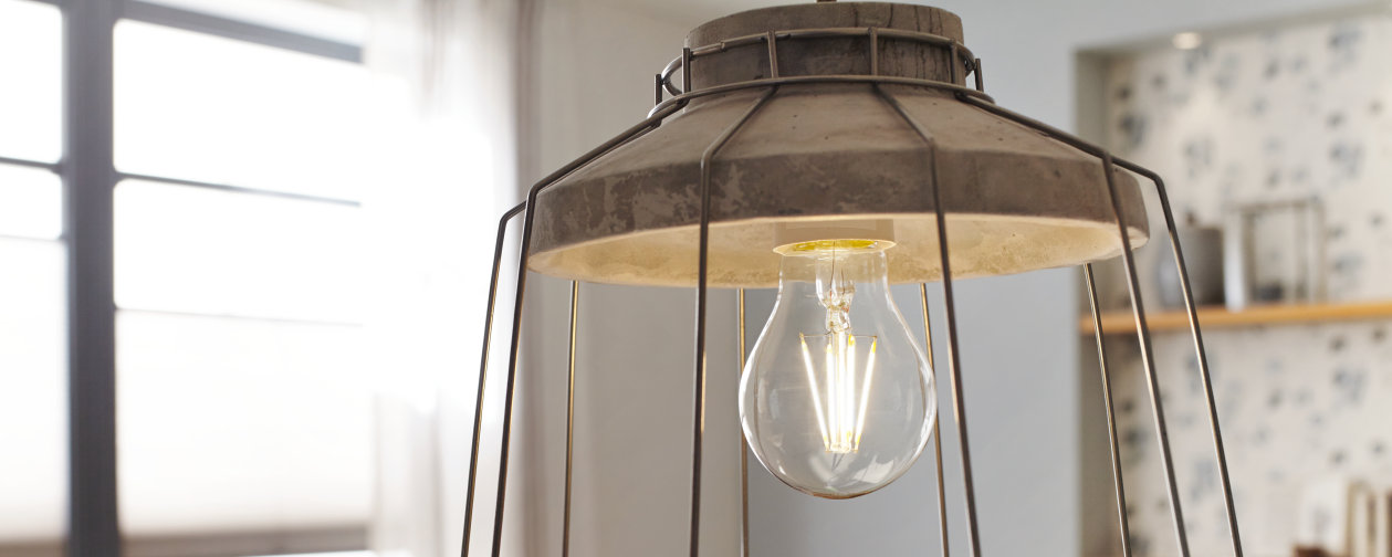 The latest technology in the popular vintage look: filament LEDs for stylish lighting