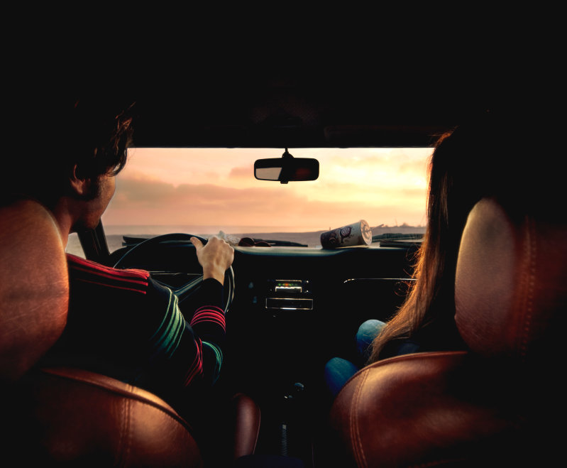couple sitting in car